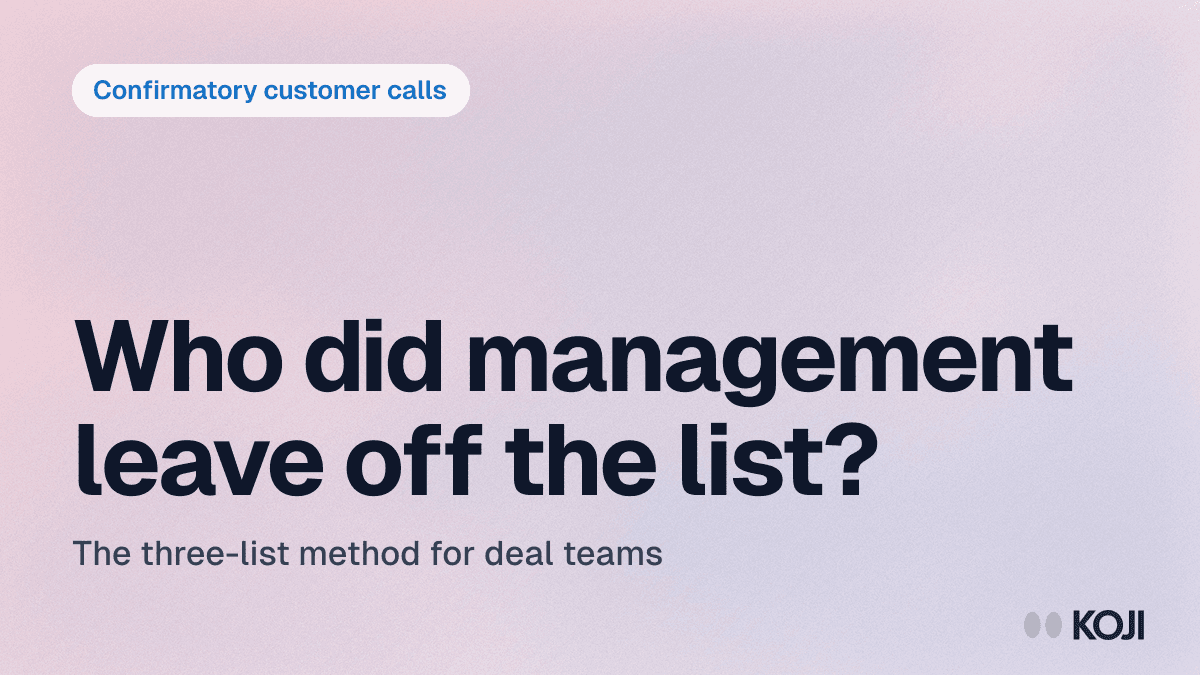 Confirmatory Customer Calls in Due Diligence: A Deal Team Playbook cover