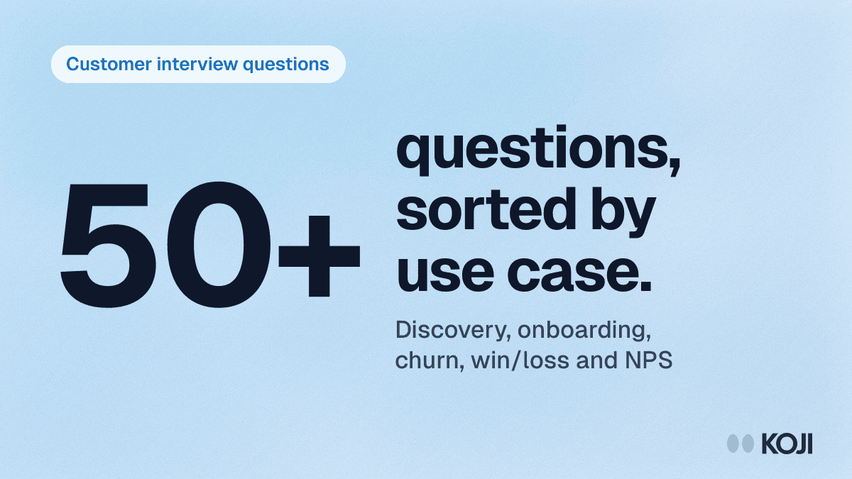 Customer Interview Questions: 50+ Templates for Discovery, Churn, and Win/Loss (2026) cover