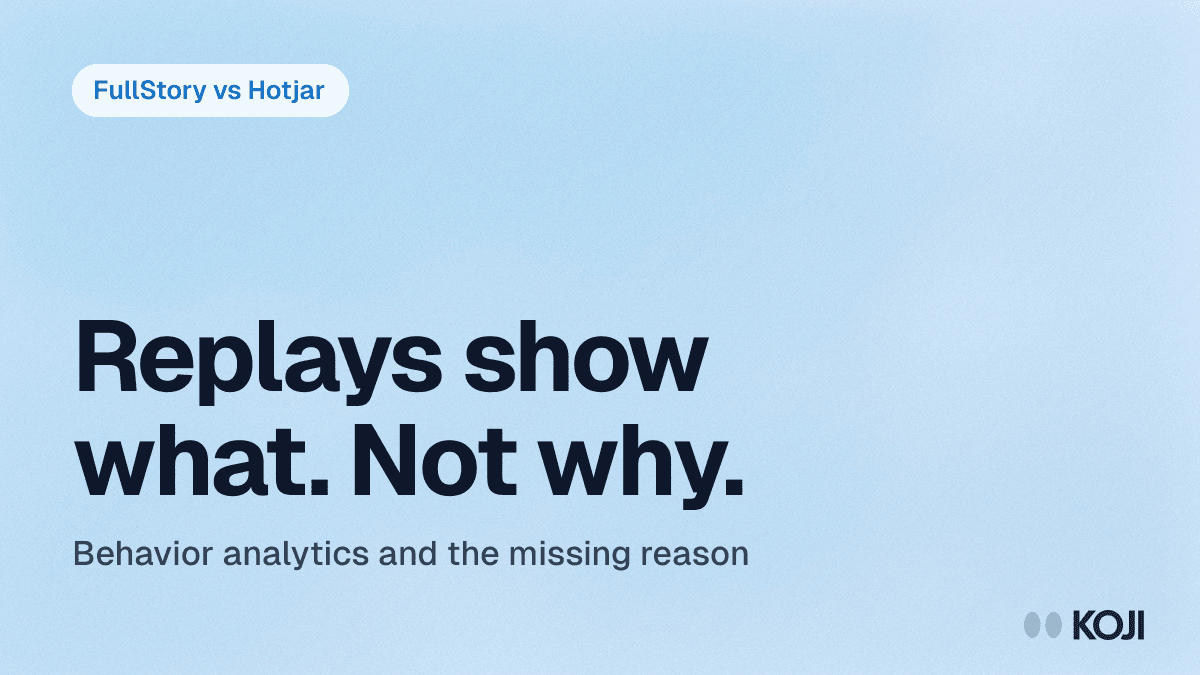 FullStory vs Hotjar (2026): Digital Experience Analytics Compared — and the Customer "Why" Both Miss cover