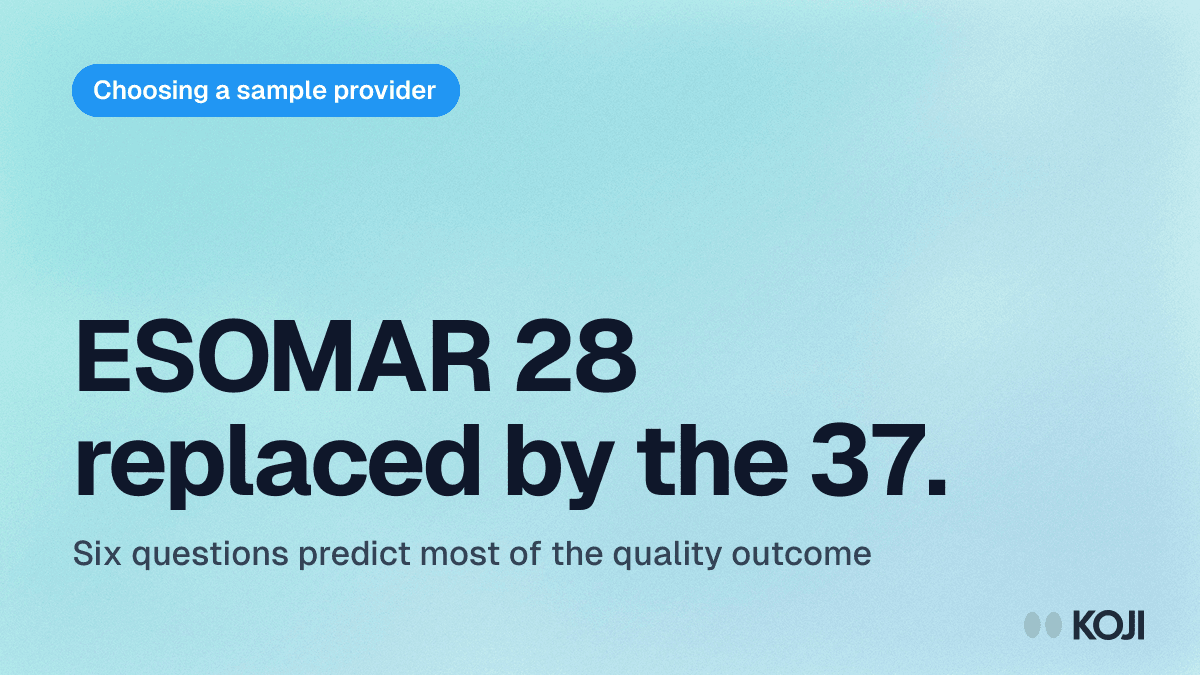 How to Choose a Sample Provider in 2026: The ESOMAR 37, Panel Audits & Red Flags cover