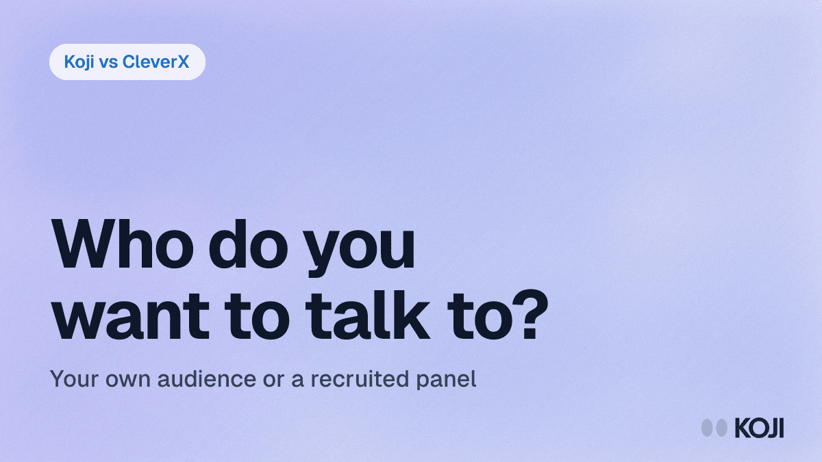Koji vs CleverX (2026): AI-Moderated Interviews With or Without a Panel? cover