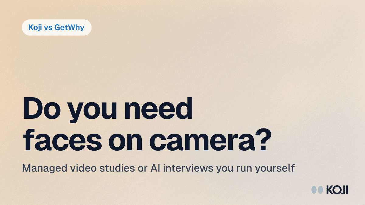 Koji vs GetWhy (2026): Managed Video Studies or Self-Serve AI Interviews? cover