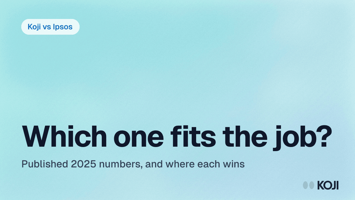 Koji vs Ipsos (2026): AI-Native Customer Research vs Full-Service Market Research cover