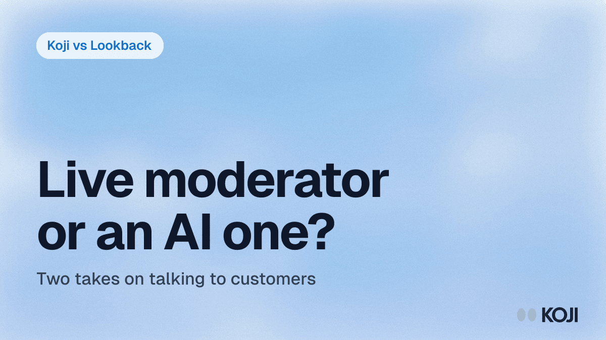 Koji vs Lookback: AI-Native Research vs Live Moderated Sessions (2026) cover
