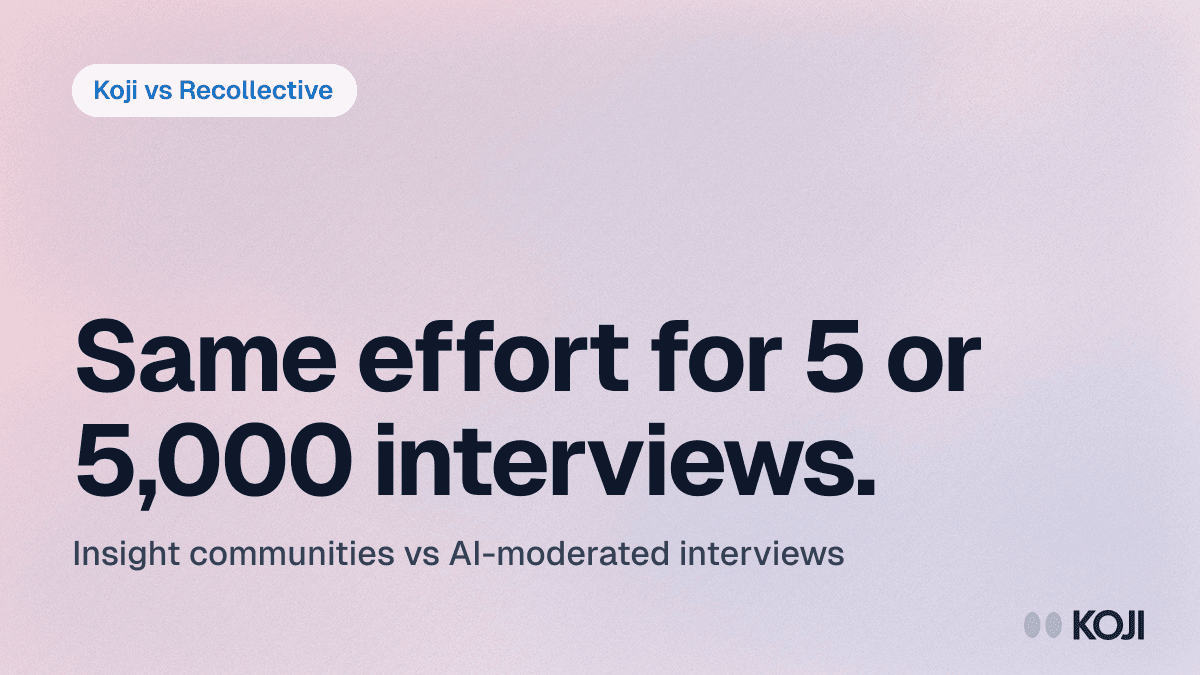 Koji vs Recollective (2026): Insight Communities vs AI-Moderated Interviews cover