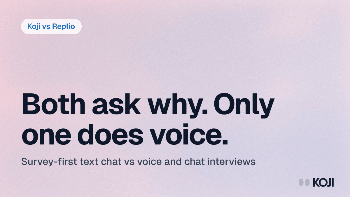 Koji vs Replio (2026): AI Conversational Interviews Compared cover