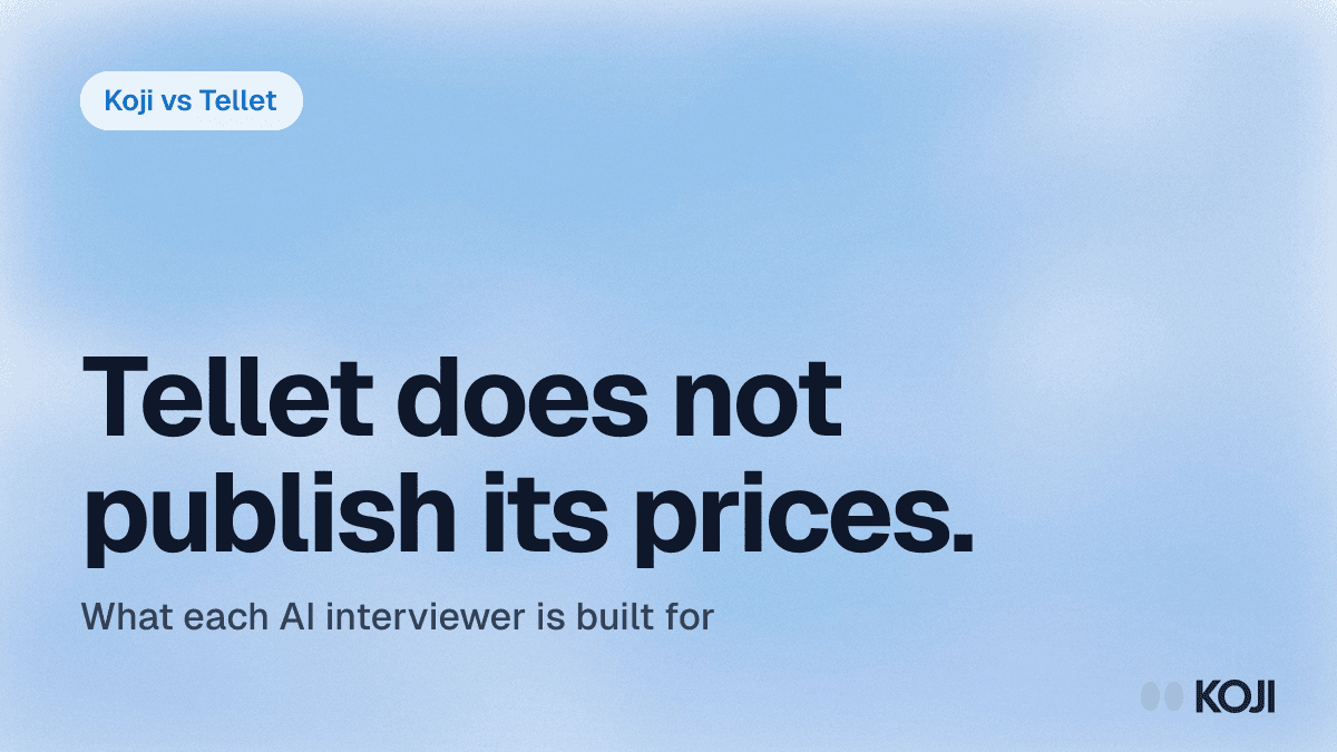 Koji vs Tellet (2026): AI-Moderated Interview Platforms Compared cover