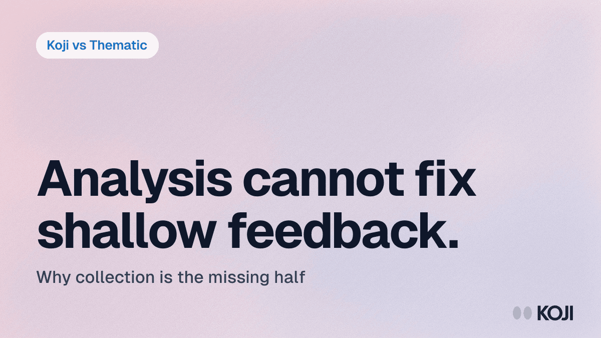 Koji vs Thematic (2026): End-to-End AI Research vs Feedback Analytics cover