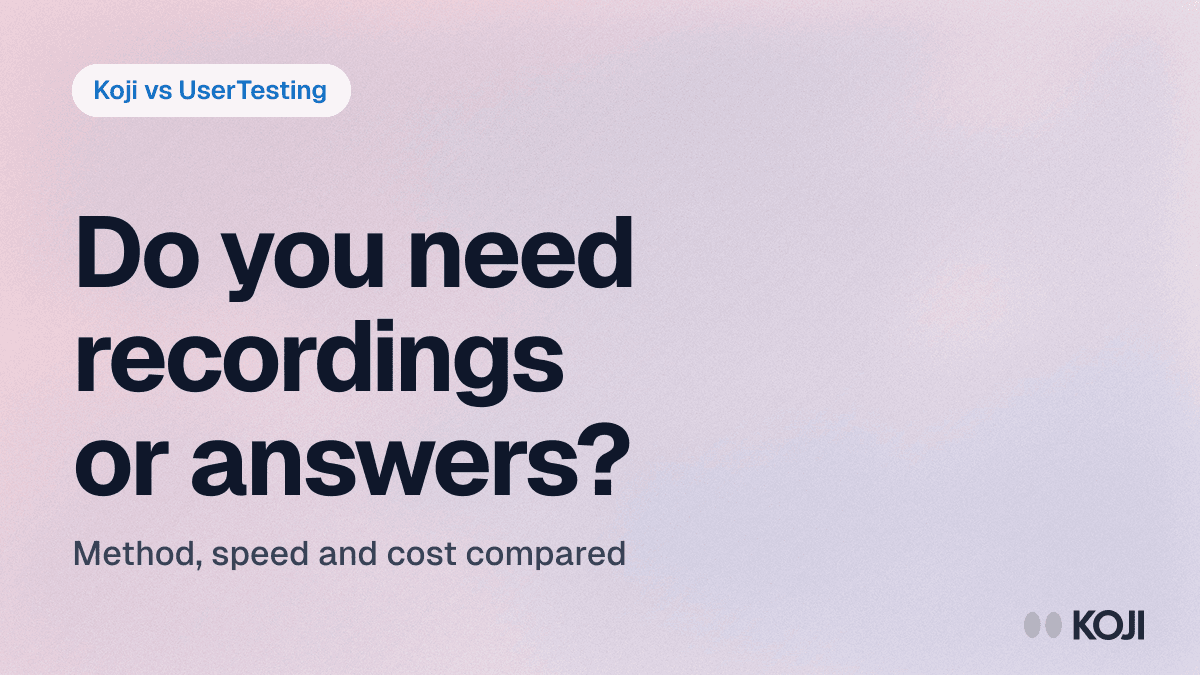 Koji vs UserTesting: AI-Powered vs Panel-Based Research (2026) cover