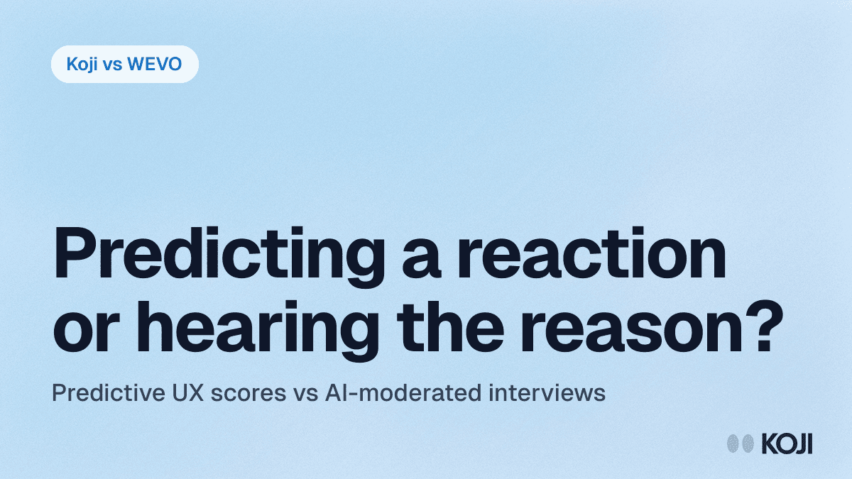 Koji vs WEVO (2026): AI-Moderated Interviews vs Predictive UX Research cover