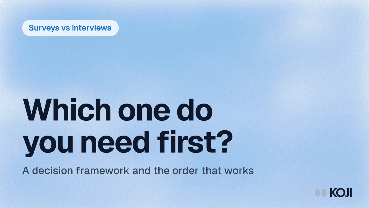 Surveys vs Interviews: When to Use Each (And When to Use Both) cover