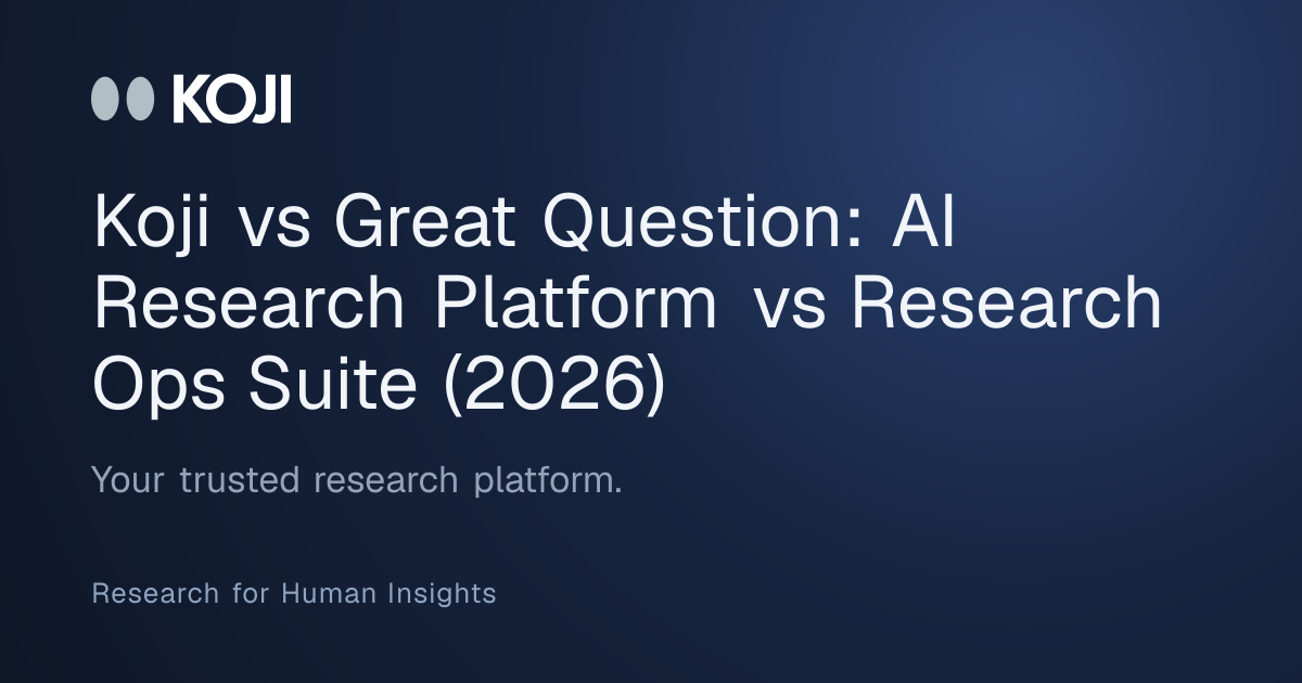 Koji vs Great Question (2026): AI Research Platform vs Research Ops Suite